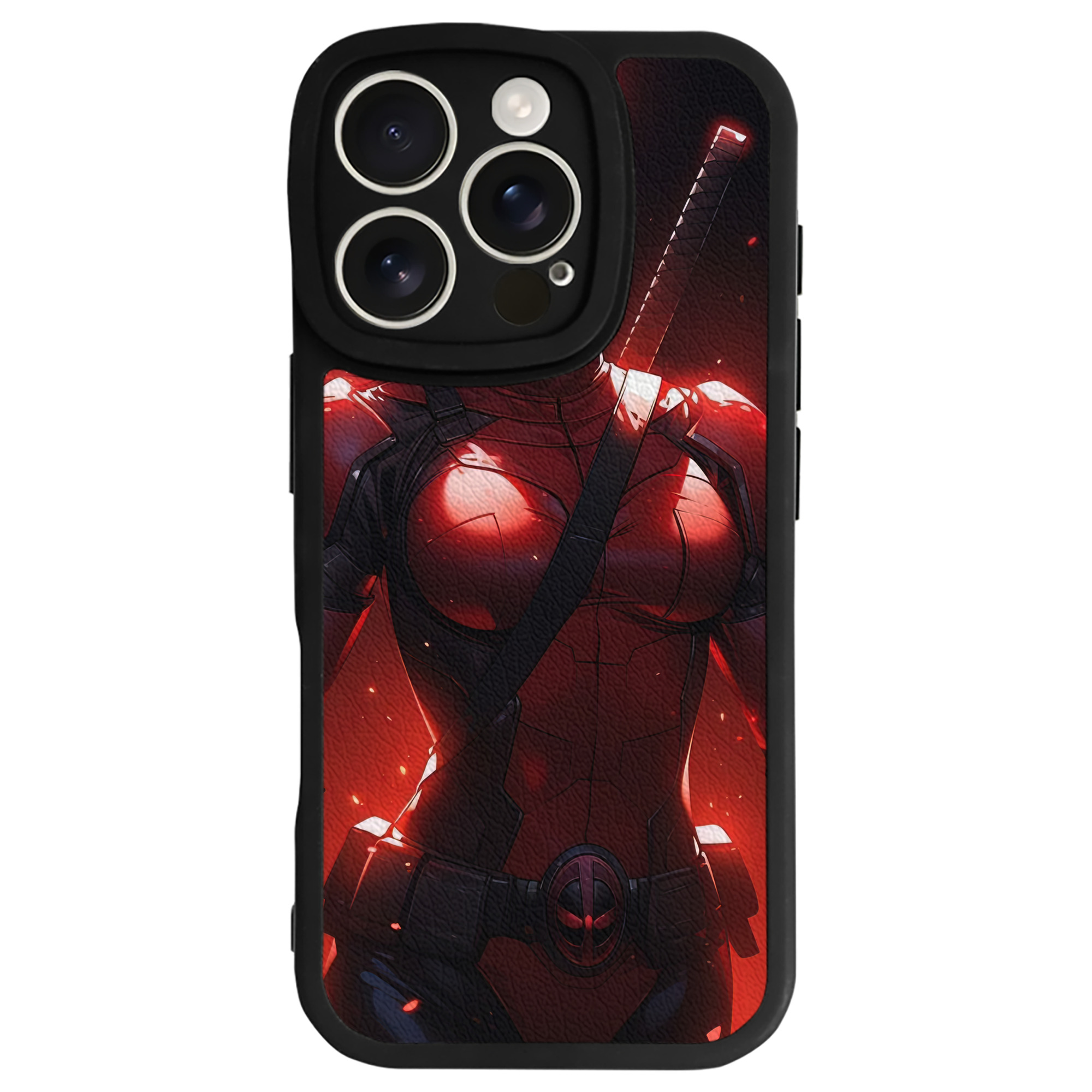 （画像用） Deadpool デッドプール 【iPhone 16シリーズ対応】シリコンスマホケース（レザー調） 材質：シリコン
